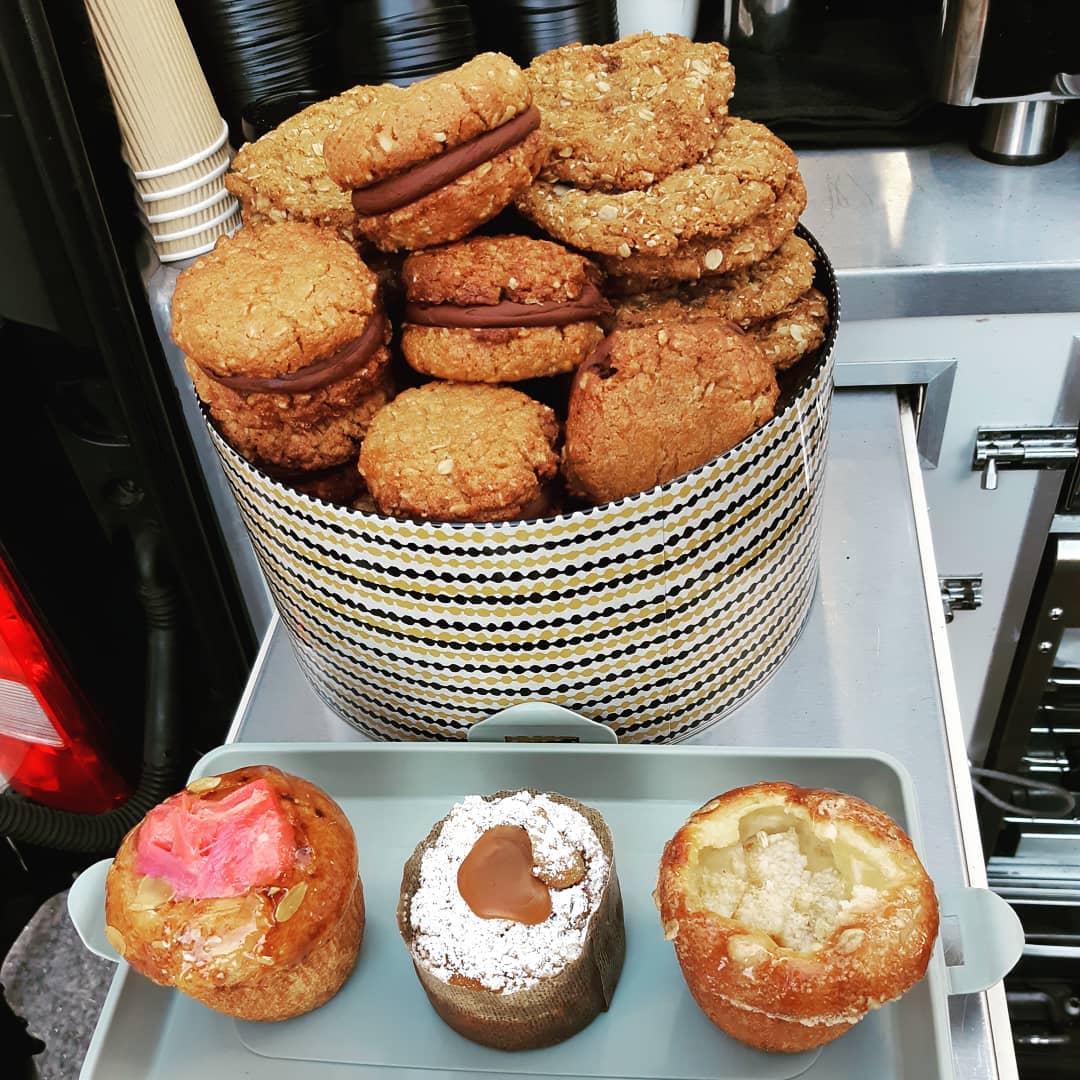 Cookies and pastries on the van counter